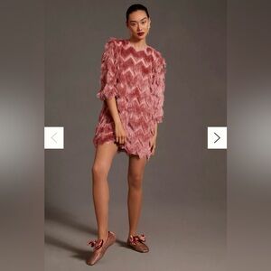 Hutch Fringed Chevron Dress- size XS